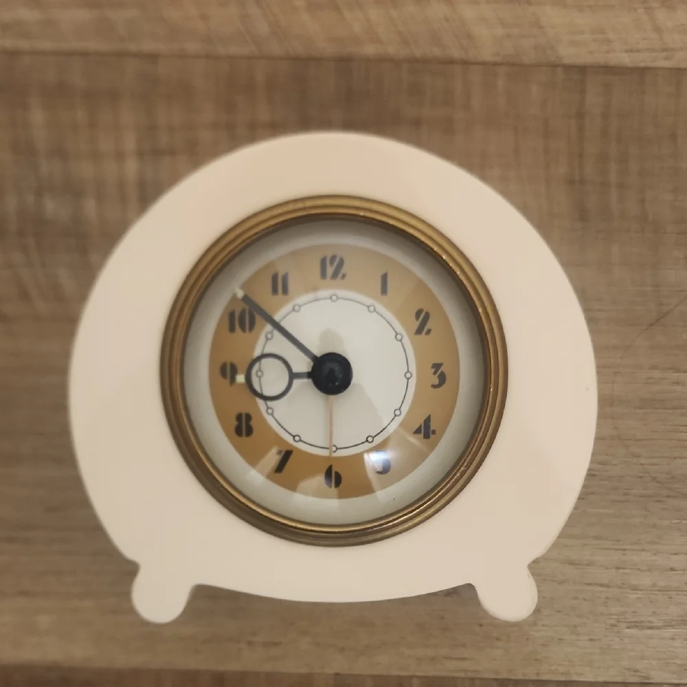 Pottery Barn Cream and Gold Mantle Wall Clock Classic Farmhouse